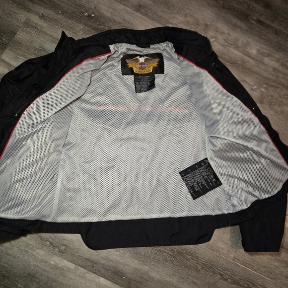 Harley-Davidson Motorcycle Zip-Up Summer Biker Black & Red Jacket Women… - Picture 8 of 14